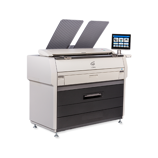 KIP 7172G 6D - 2 Roll BW MFP System with CIS Color Scanning and Top Stacking