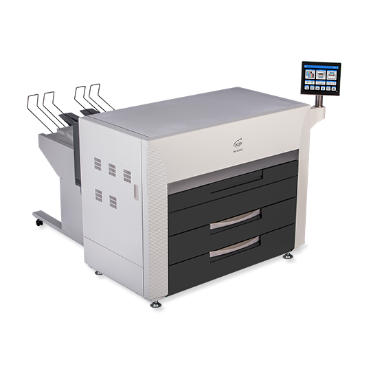 KIP 970C 4 Roll High Demand Color Print System with Professional Edge Stacker